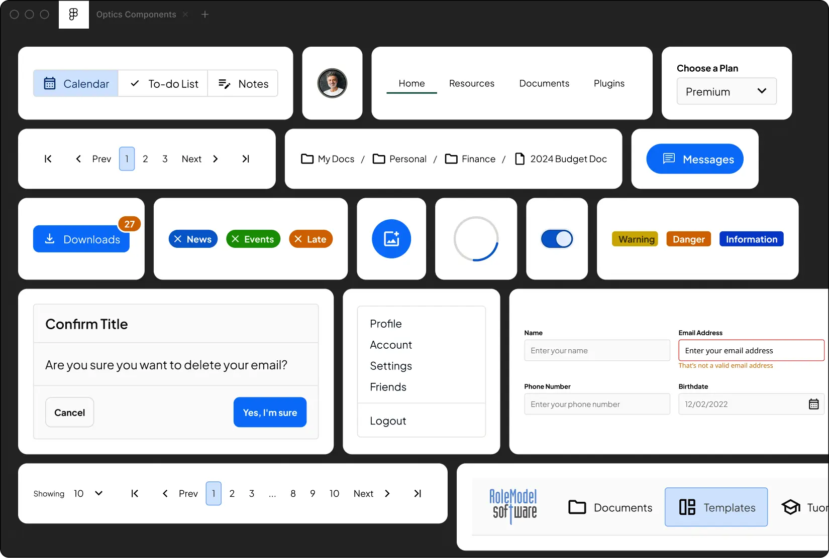 Screenshot of Figma Components Library